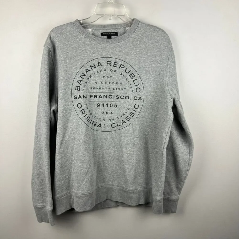 Banana Republic Men's Heather Gray Crewneck Sweater Size L